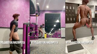 Dvpetea's hot bubble butt gets a close up view while he plays with toys in public