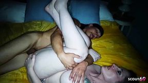 Curvy MILF gets her first raw fuck while hubby films