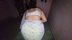 My stepsister is getting the bed ready for her husband.