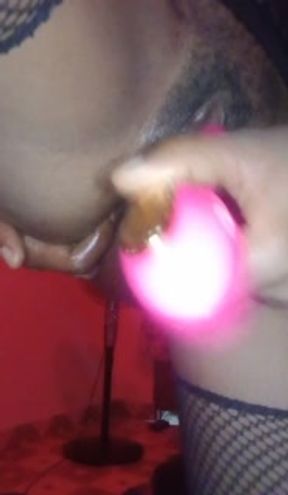 Peeing into a glass after fucking my creamy pussy hard and drinking it, so much cream dripping out