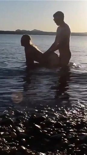 Romantic Sex at a Public Beach