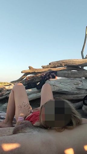 Spectacular moment from &quot;Pussy flash - Stranger caught my stepdad touching my pussy on a public beach and jerked off his dick -&quot;