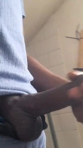 BBC Sneaky Wank in Bathroom
