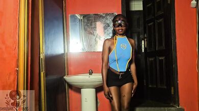 African girl masturbating at work begging to cum after pissing then fucking herself silly