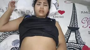 stepsister fucked by a big dick she is a brunette with big natural saggy tits and hot brunette teen ass ready to fuck ha