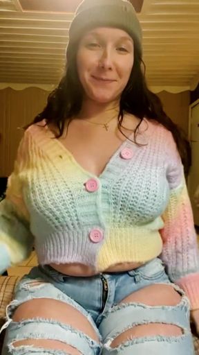 I Rubbed and Played with My Tits in My 60F Lesbian Stepmoms Sweaters Then Emailing the Video to Her Wanting to Fuck Her