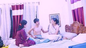 indian stepsisters fucking with their husband in group threesome sex