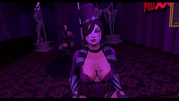 Mad Moxxi te pega flor de chupada y te recoge en el club Purple Dream.