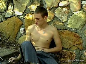 Skinny Yuri Smoke And Wanks His Boner Outdoors