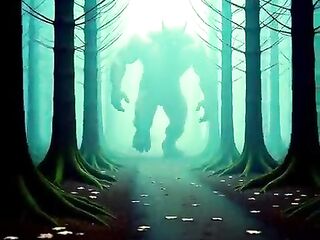 Woman Running From Monster (AI Generated)