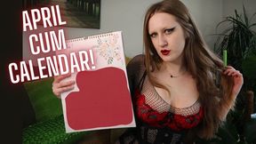 Cum Calendar: APRIL (Female Domination + Chastity)
