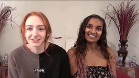 Desperate Amateurs hot Latina mama and sexy college girl have fun riding the saddle and getting their tight pussies pounded hard