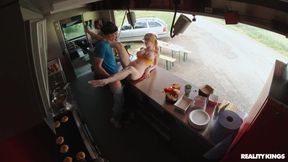”Fucking redhead foodie Scarlett Jones in the food truck”