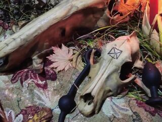 The red-haired forest witch bewitched the traveler and drilled him in all holes in her hut.