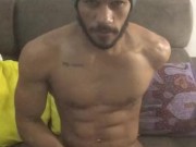 jacking off in the couch of the friend
