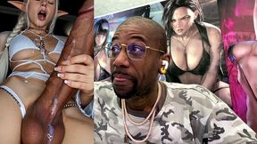 transgender light elf stroking her hard meaty girl cock and cumming hard as fuck, ai generated