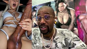 transgender light elf stroking her hard meaty girl cock and cumming hard as fuck, ai generated