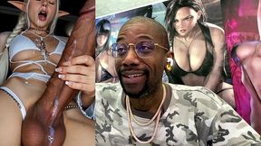 transgender light elf stroking her hard meaty girl cock and cumming hard as fuck, ai generated