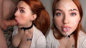 A Scarlet-Haired Beauty Gives a Dirty Deep-Throating Blowjob Her Expert Mouth Brings You To Climax&#x1F680;