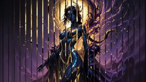 Beautiful Nude Void Empress with Crystalline Golden Braided Body