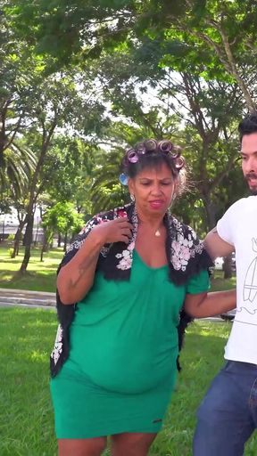 Big Belly Grannys First Anal Threesome in a Van