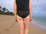 Bubble butt crossdresser public walk in tight hot pants