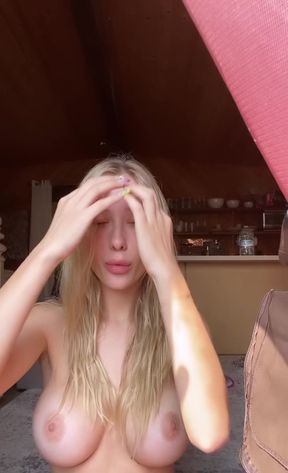 Big-titted teen shows off her stuff