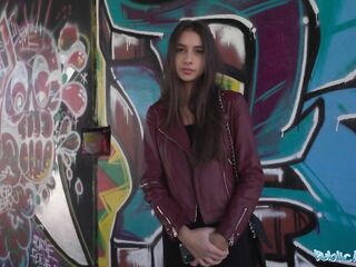 Public Agent Hawt Brown Haired Cutie having sex in POV Outside