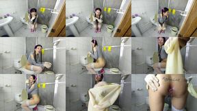 JOI Bathroom Punishment Long Farts, Latex Gloves and Humiliation