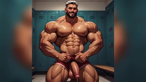 Locker Room Muscle Men Art