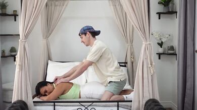 Stepson Massages Stepmom to Help Her Relax