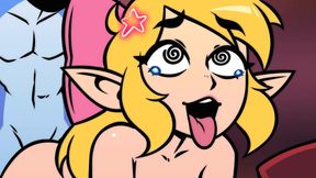 Gay Cartoon - Femboy Link Spreads Out His Bussy For The Sharks To Save His Girl Zelda