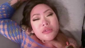 connie perignon plus size slut bg and facial in blue fishnet porn video