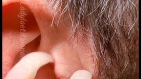 Scratching with mega long natural claws cleaning your inner ear