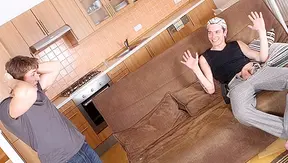 Caleb & Thomas - Hot Bareback Couch Action