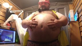Builder Bear Bloats Gut Till Burp Cum Gushes Wild