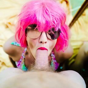 Pink Wig Summer Space Blowjob