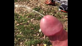 Buiten in openbaar masturberen met publiek