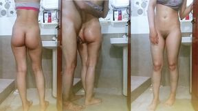 Stepsister fucked on the washroom stepbrother fucks me Sex In The Bathroom With My Cute Sister