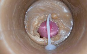 Mini-cam in Pussy During Fucking! Girl Getting Huge Creampie 4K