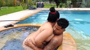 My Stepmom Rides My Cock in the Pool