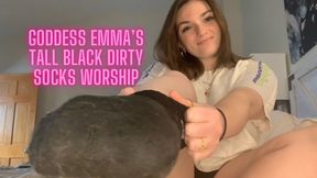 Sock Worship- Tall Black Dirty Socks Foot Fetish Goddess Verbal Humiliation