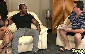 Interracial tgirl asslicked before cockriding