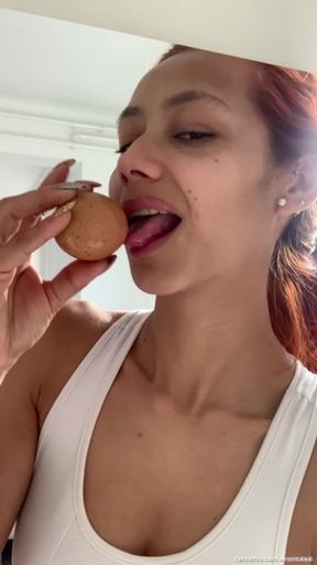 Eating literal egg !! jajaja