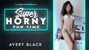 Petite brunette Avery Black fingers wet cunt online