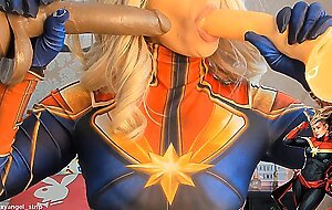 JOI Cosplay CAPTAIN MARVEL Jerk Off Instruction BBC Big boobs Big ASS