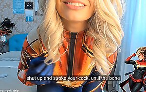 JOI Cosplay CAPTAIN MARVEL Jerk Off Instruction BBC Big boobs Big ASS