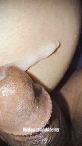 POV creampie failed I filled her up with cum then let it ooze on her ass