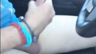 Wanking and cumming in the car with a buddy 3