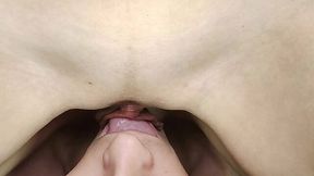 Pussy juice drenches man's tongue in femdom delight